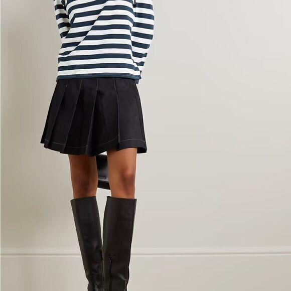 NWT Reformation Jeans White/Navy Nautical Stripe Long Sleeve Top. Oversized XS. - Picture 3 of 9